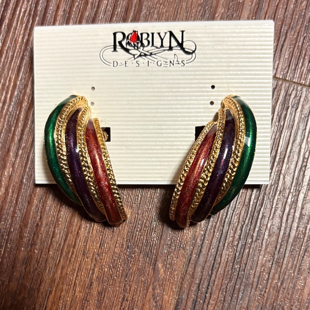 Roblyn Designs 90s Multicolor Gold Earrings